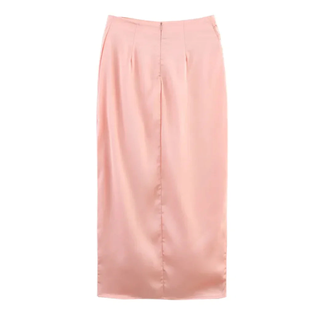 Fashion Vibe™ Soft Satin – Silk Midi Dress