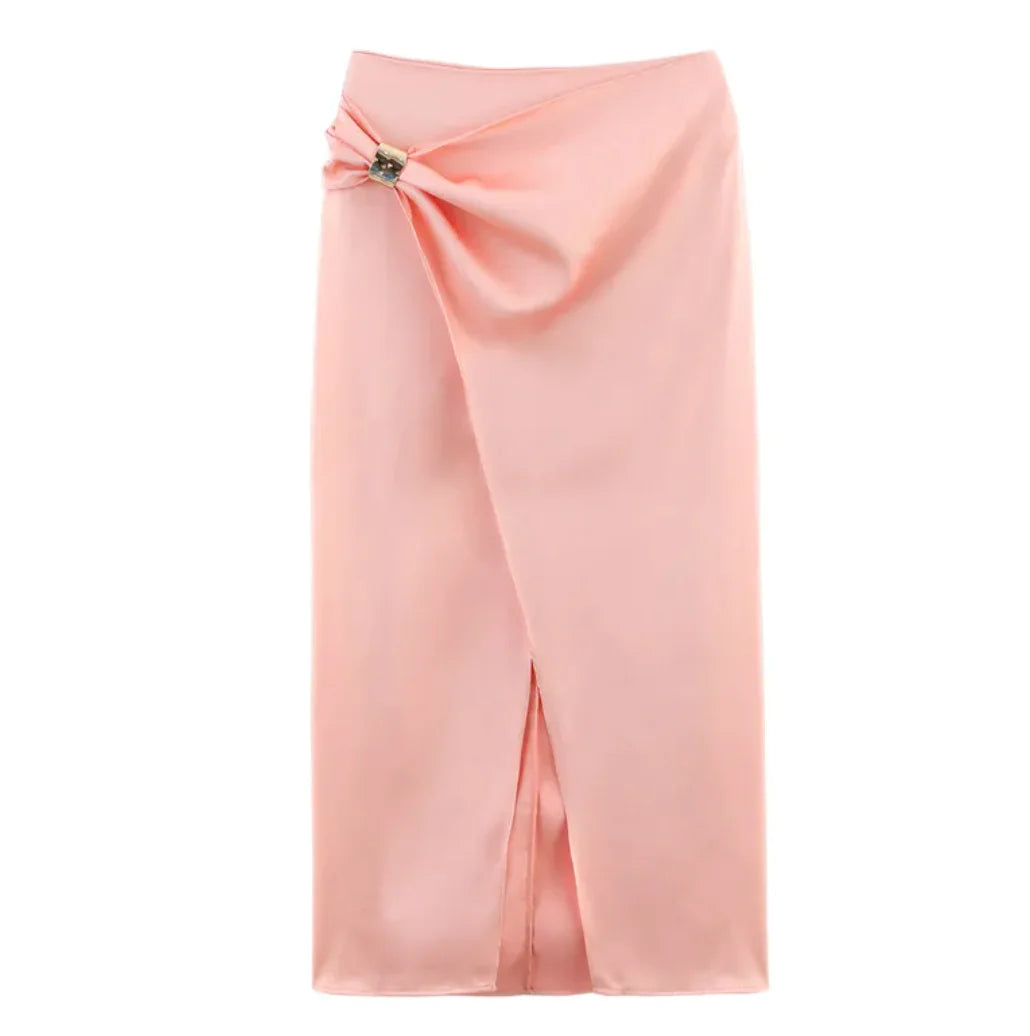 Fashion Vibe™ Soft Satin – Silk Midi Dress