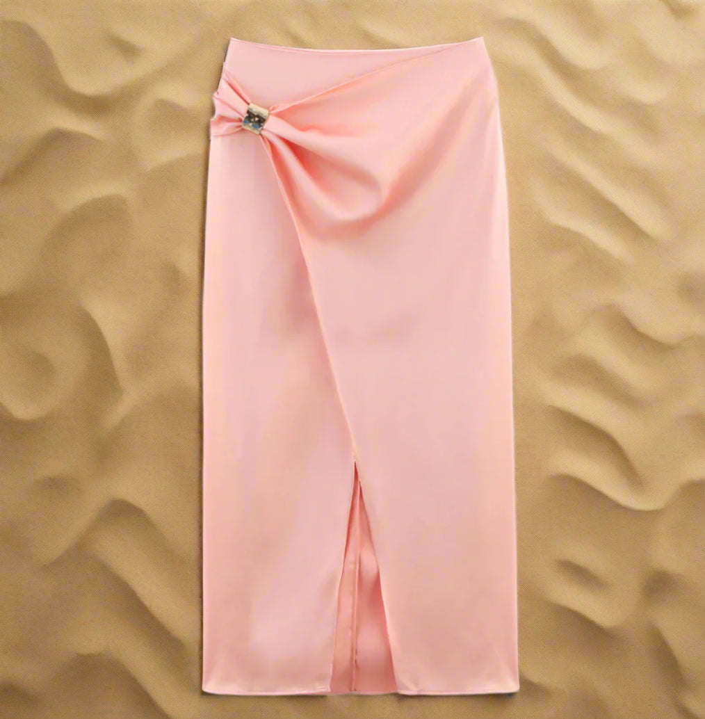Fashion Vibe™ Soft Satin – Silk Midi Dress