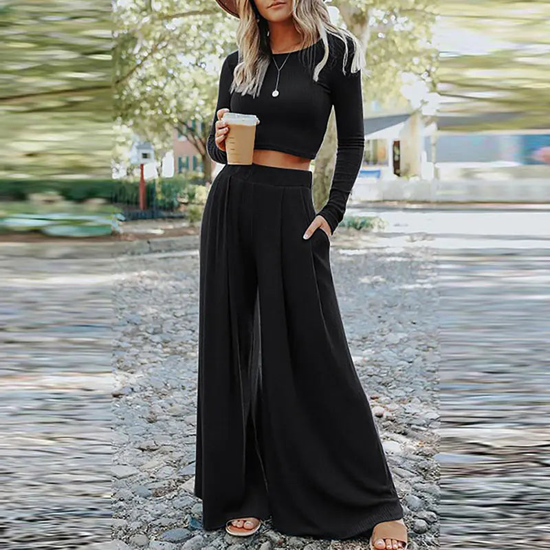 Fashion Vibe™ Chic Solid Color Casual Ensemble