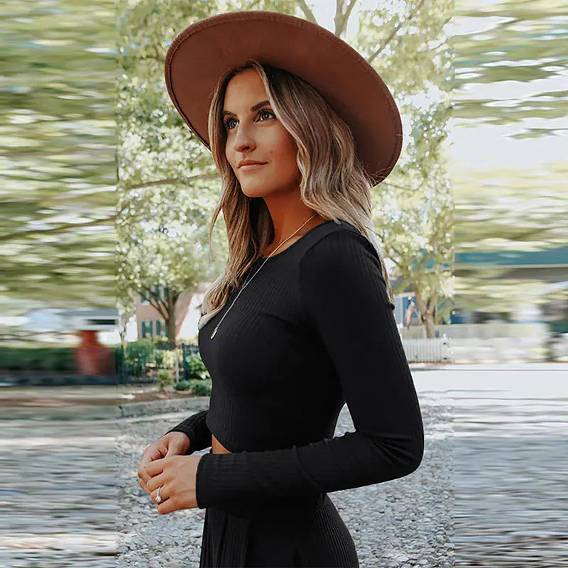 Fashion Vibe™ Chic Solid Color Casual Ensemble